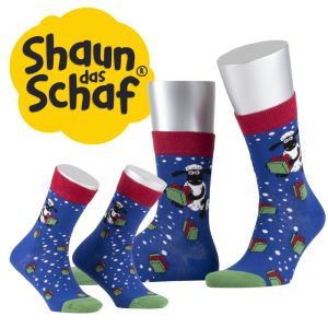 Socke mit Motiv Shaun das Schaf Weihnachten