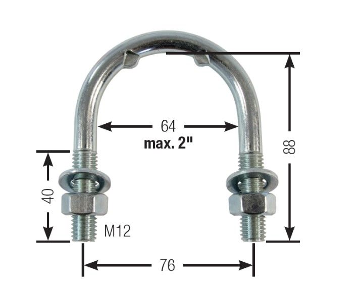 Maße Befestigungsbügel 1 1/2-2